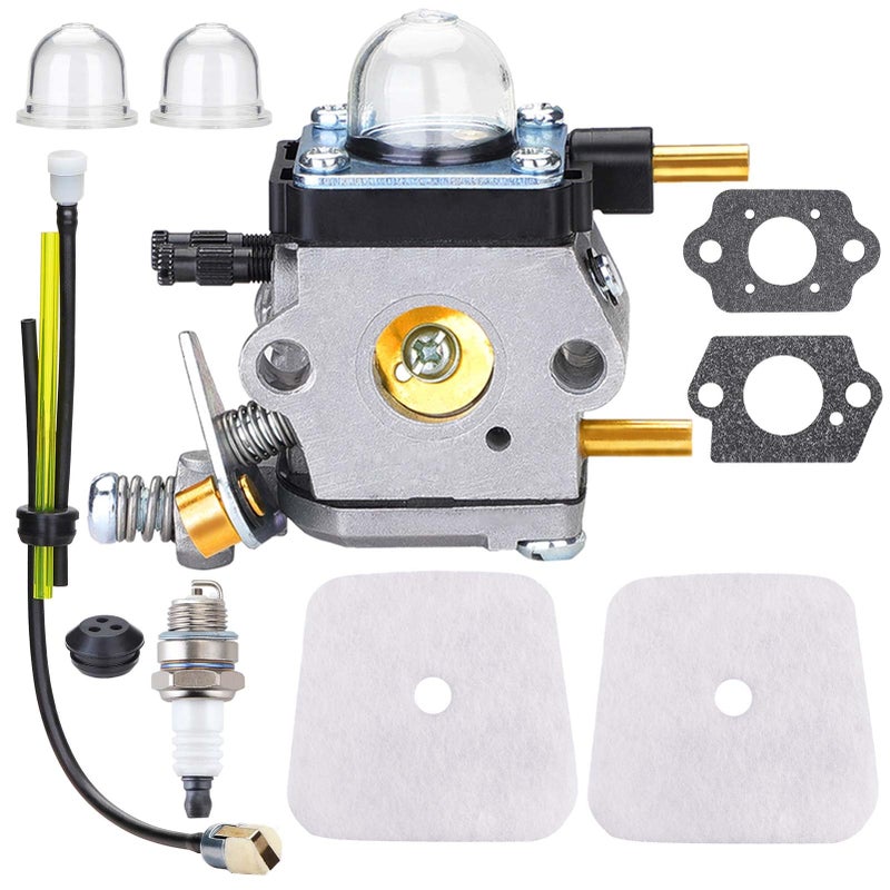 HOODELL C1U-K82 C1U-K54A Carburetor, for Mantis Tiller 7222 7222M 7225 7920, Echo TC-210 HC-1500, Premium Cultivator Carb, Plus Rebuild Kit Primer Bulb Fuel Line and More - Image 1
